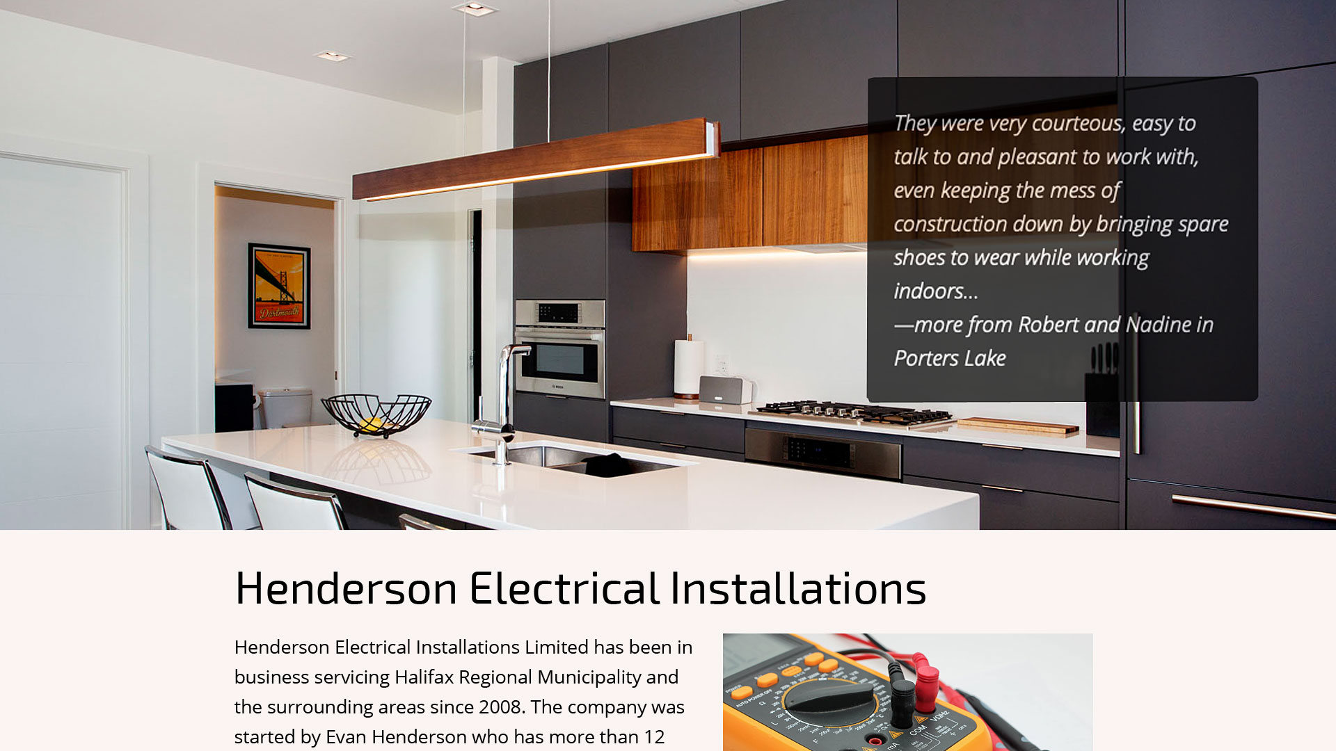 Image of Parapluie project: Henderson Electrical Installations Service and Sales Website